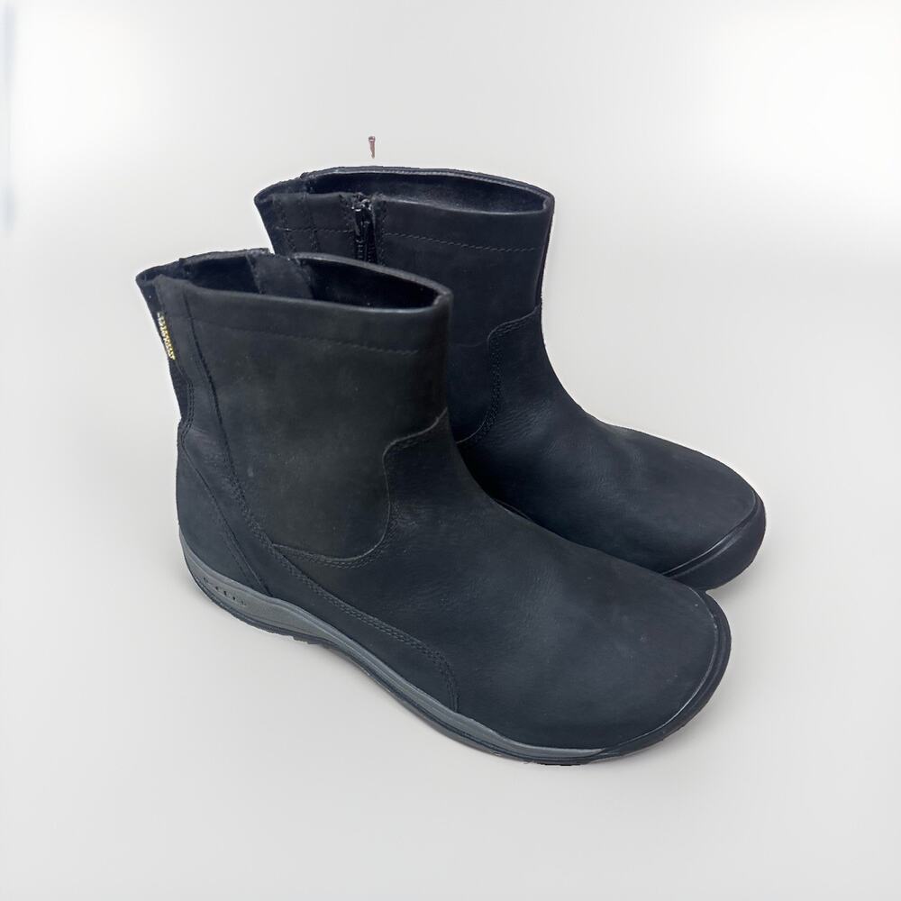 KEEN Womens 9 Black Leather Ankle Boots Side Zip EU 39.5 Casual